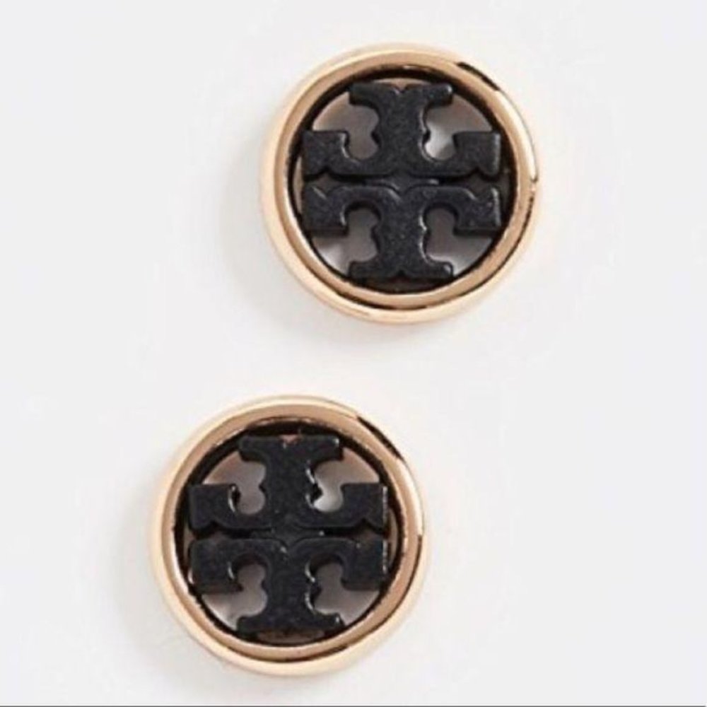 NWT Tory Burch Mini Black Stud Earrings - Picture 1 of 7